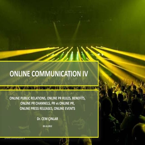 Online Communication Lesson 4 A   /  Online Public Relations, Online Pr Rules...
