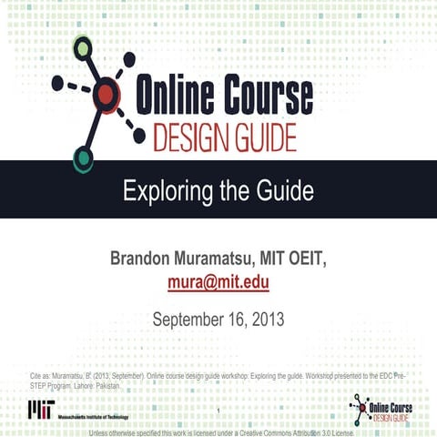 Exploring the Online Course Design Guide