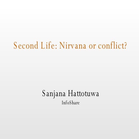 Online Dispute Resolution and Second Life