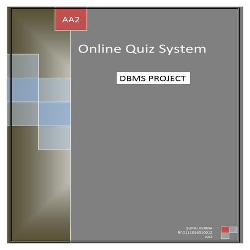 Online-Exam Report on dpms project  queries