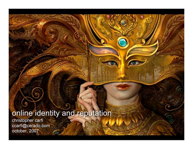 Online Identity And Reputation: An Introduction