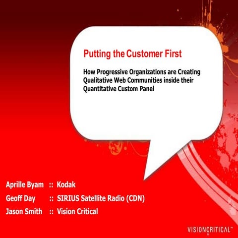 Online Panels & Community - MRE 2007