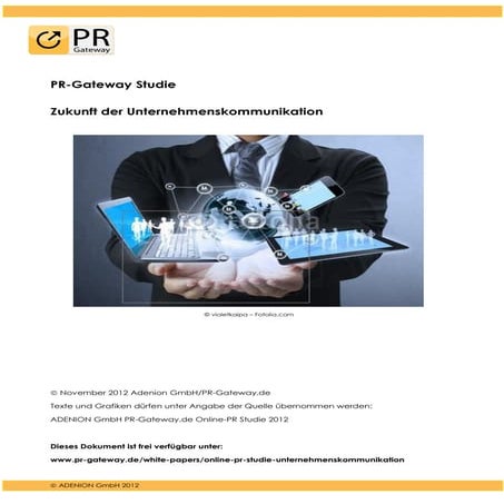 Online PR-Studie zur Unternehmenskommunikation