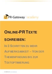Online-PR Texte schreiben: In 3 Sch...