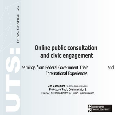 Online Public Consultation and Civic Engagement