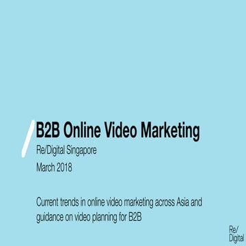 B2B Online Video Marketing: key trends and planning approach
