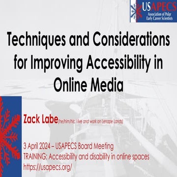 Techniques and Considerations for Improving Accessibility in Online Media