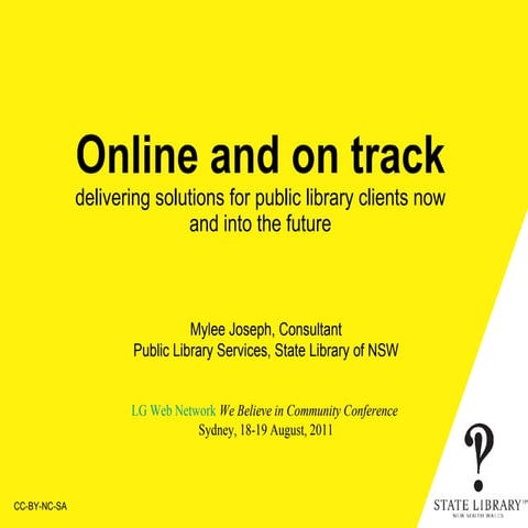 Online and on track: delivering solutions for public library clients now an...