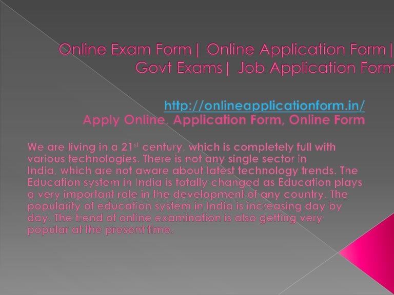 Online application form