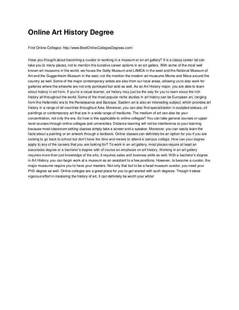 Online art history degree