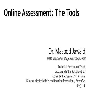 Online Assessment: The tools | PPTX