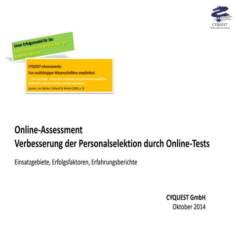 Online-Assessment. Fragen und Antworten