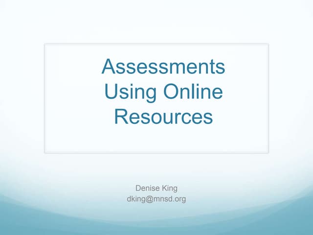 Online assessments