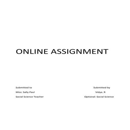 ONLINE ASSIGNMENT