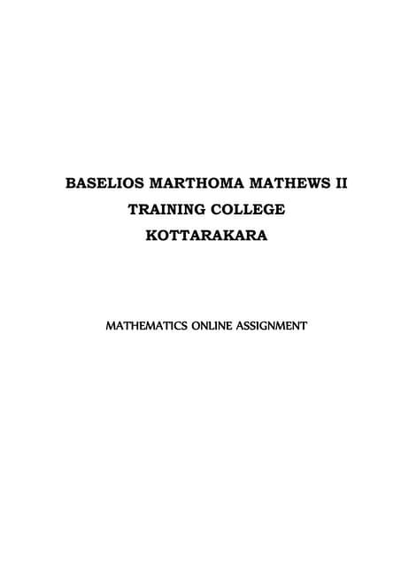 Online Assignment