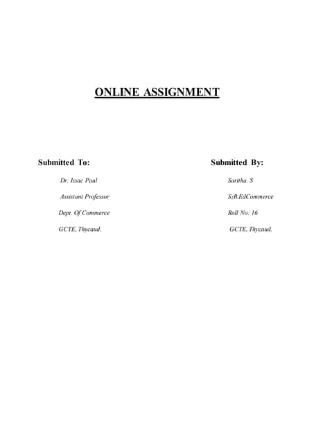 Online assignment