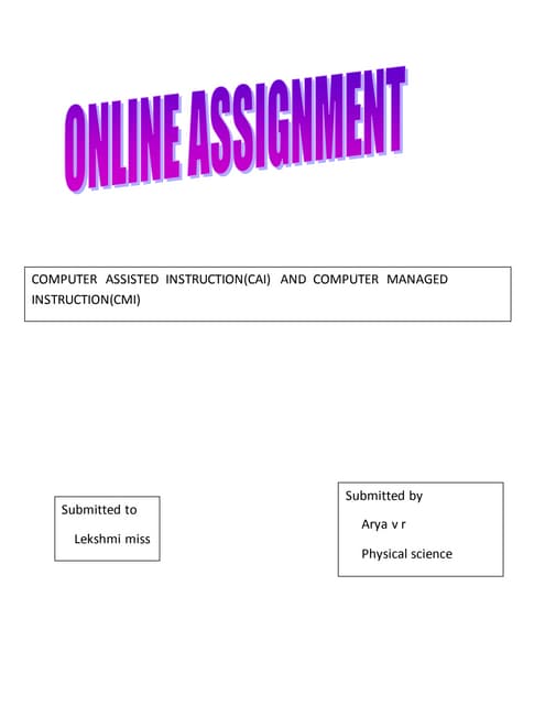 Computer Assisted Instruction | PDF | Education