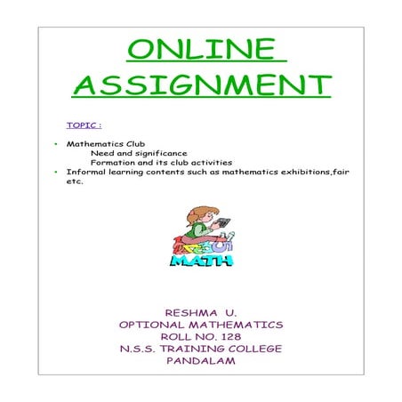 Online assignment 