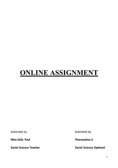 Online assignment 