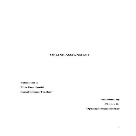 Online assignment 