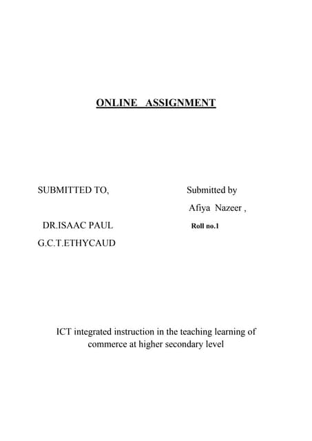Online assignment pdf