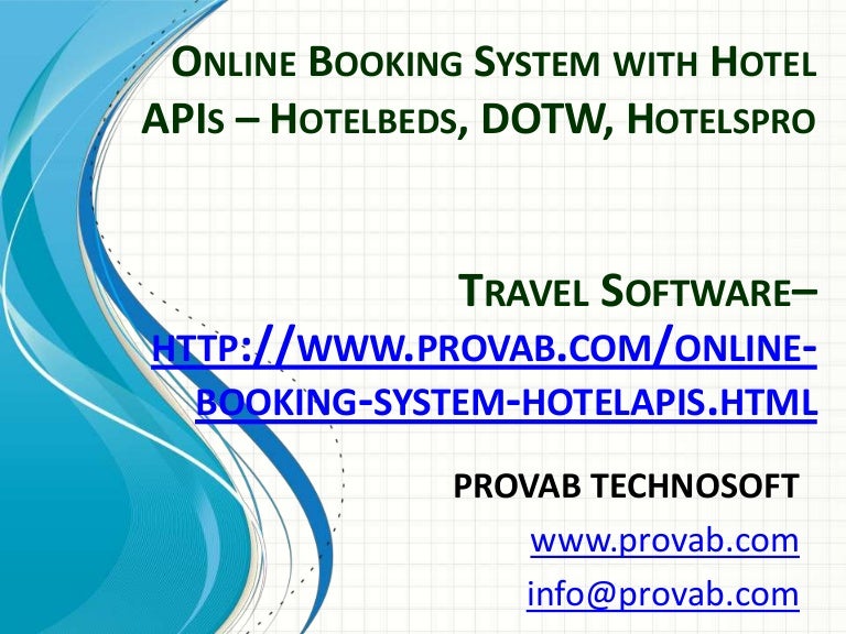 Online Booking System with Hotel APIs Hotelbeds, DOTW, Hotelspro