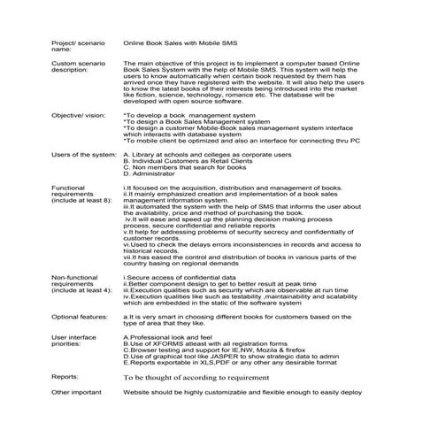 Online book sales with mobile sms