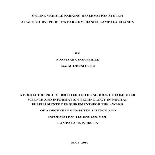 Online vehicle parking reservation system