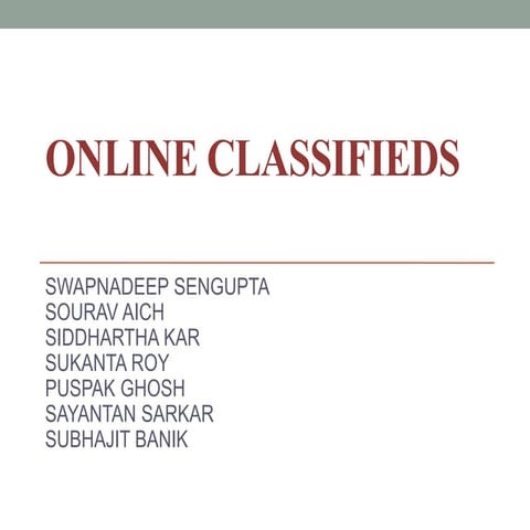 Online classifieds PROJECT using .NET