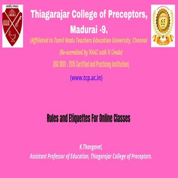 Online  Class Rules and Etiquettes  