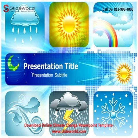 Online climate change power point template PPT