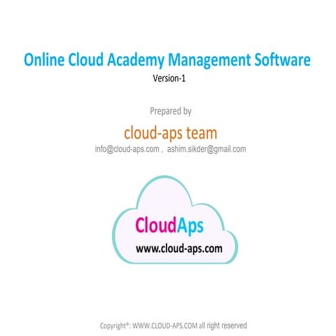 Online cloud academy management software features