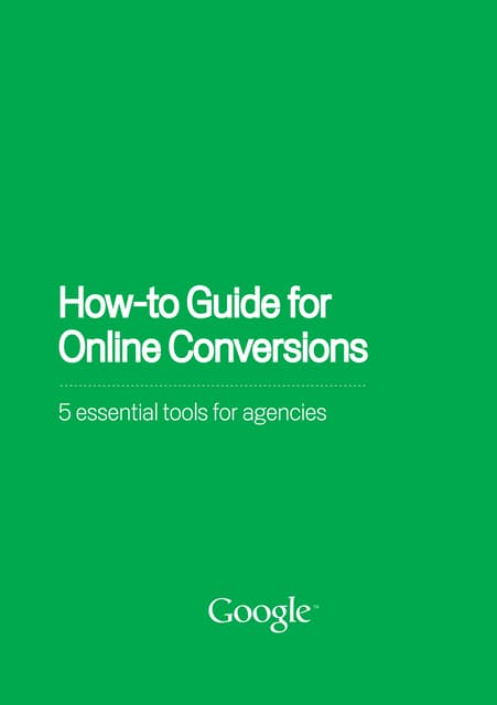 Online conversion guide for ad agencies