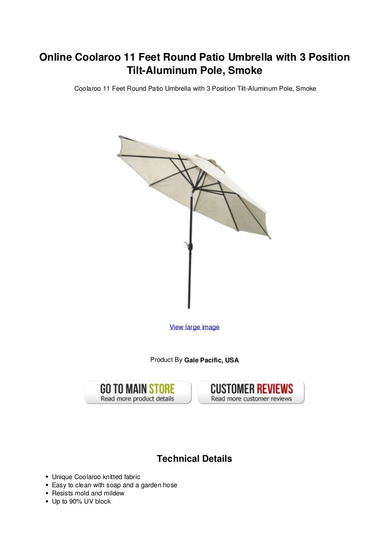 Online Coolaroo 11 Feet Round Patio Umbrella With 3 Position Tilt Alu