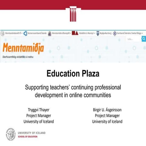Education Plaza: Supporting teachers' continuing professional development in ...