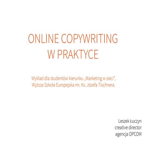 Online copywriting w praktyce