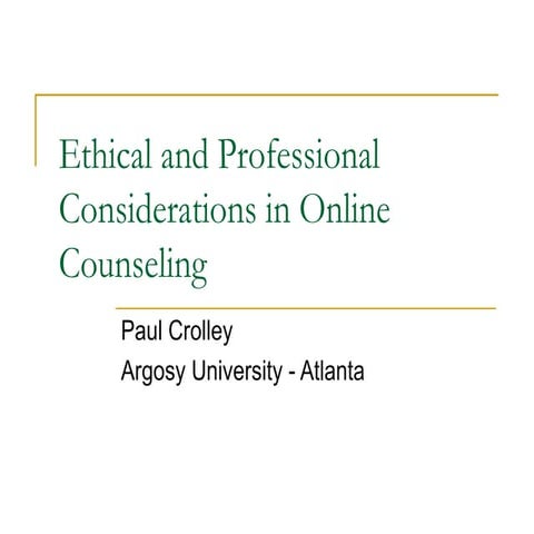 Online Counseling