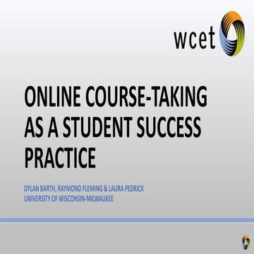 Online course taking as a student success practice