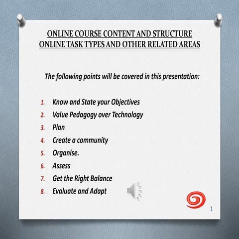 Online Course Content and Structure