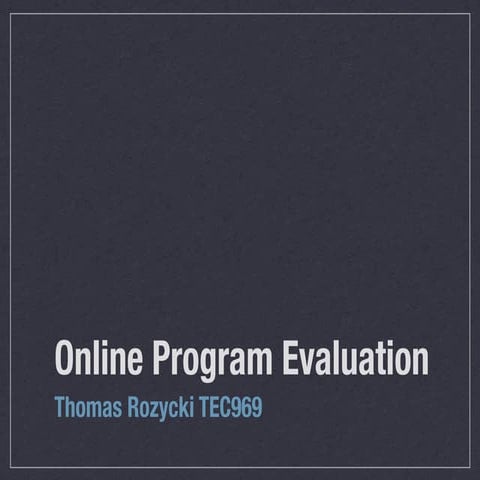 Online course evaluation 