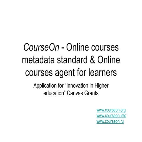 Online course metadata standard