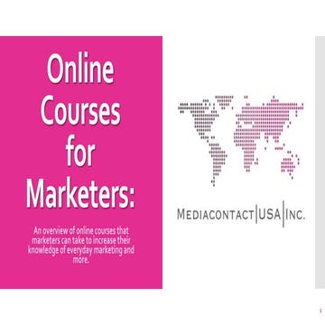 Online Courses for Marketers Part 1 of 2