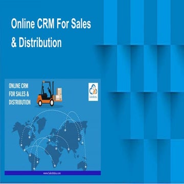 Online crm for sales &amp; distribution