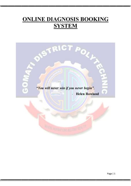 Online diagnostic lab booking system project report