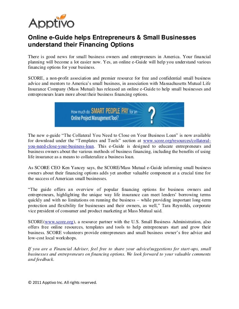 Sba Financing Guide For Entrepreneurs Sba Financing Guide For Entrepreneurs