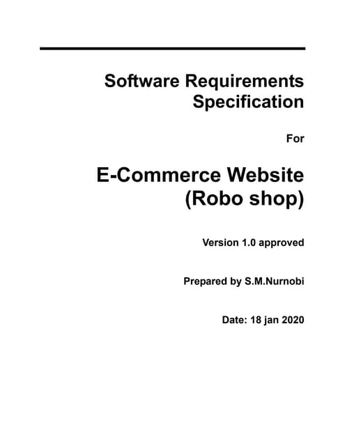Online ecommerce  website srs