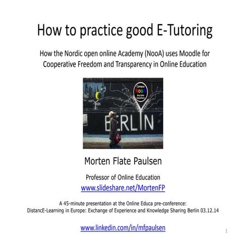 How to practice good E-Tutoring