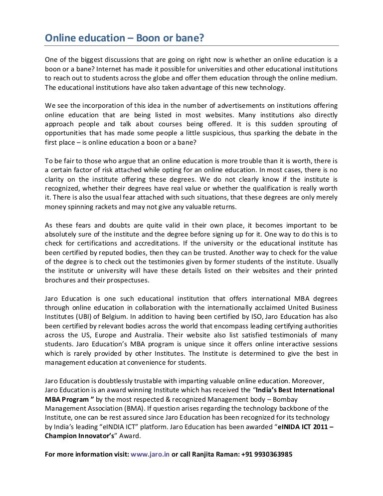 online education essay