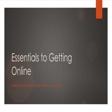 Essentials to getting online
