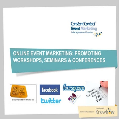 Online event marketing promoting workshops, seminars and more